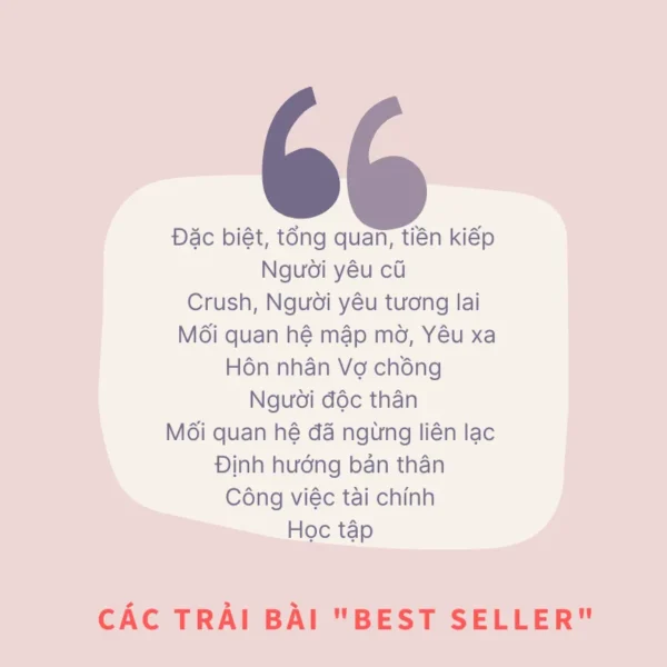 Gói xem Tarot 45 phút không giới hạn câu hỏi