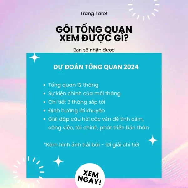 Xem bói Tarot tổng quan 2024 chi tiết từng tháng