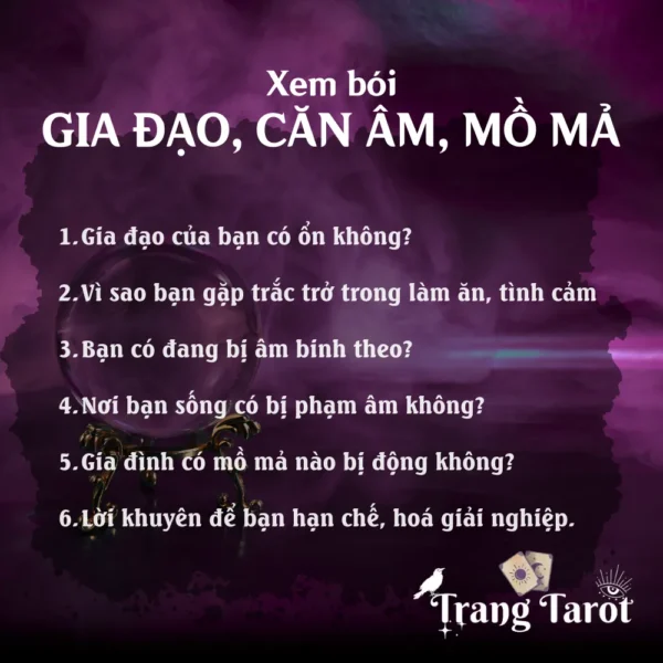 Gói xem bói căn âm, gia đạo, mồ mả, đất cát