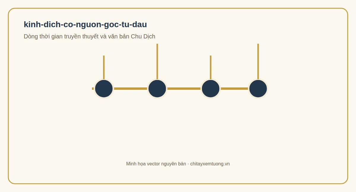 Dòng thời gian minh họa các lớp truyền thuyết và văn bản Chu Dịch